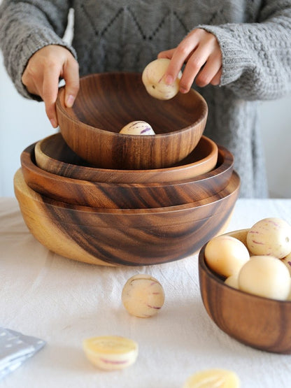 Natural Wood Carved Bowls