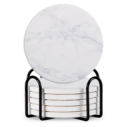 Marble Stone Coaster Set (6pc)