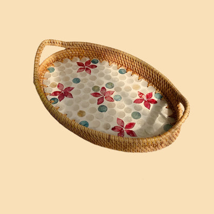 Rattan Shell Decorative Tray