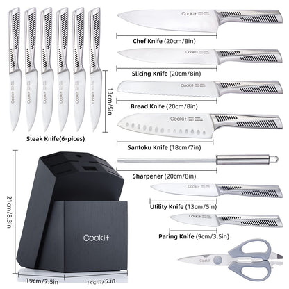 15PC Knife Set With Block