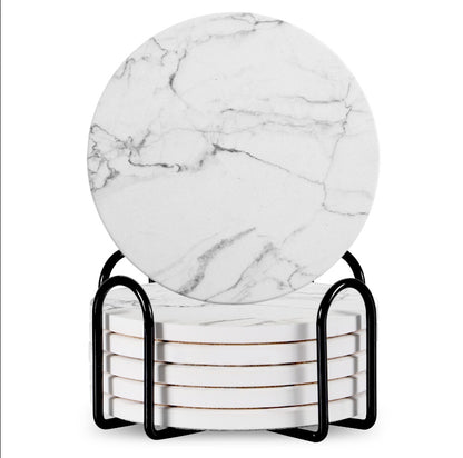 Marble Stone Coaster Set (6pc)