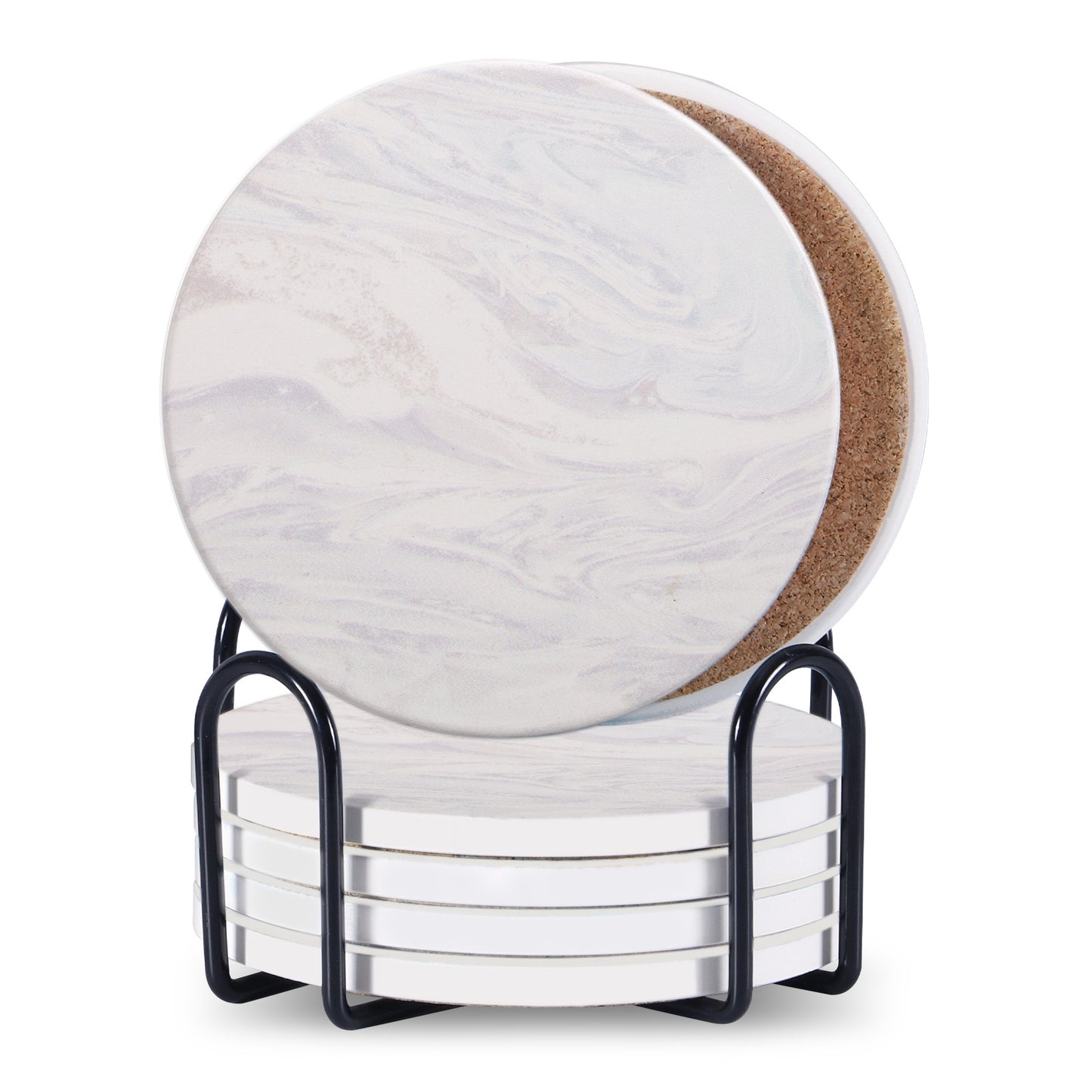 Marble Stone Coaster Set (6pc)