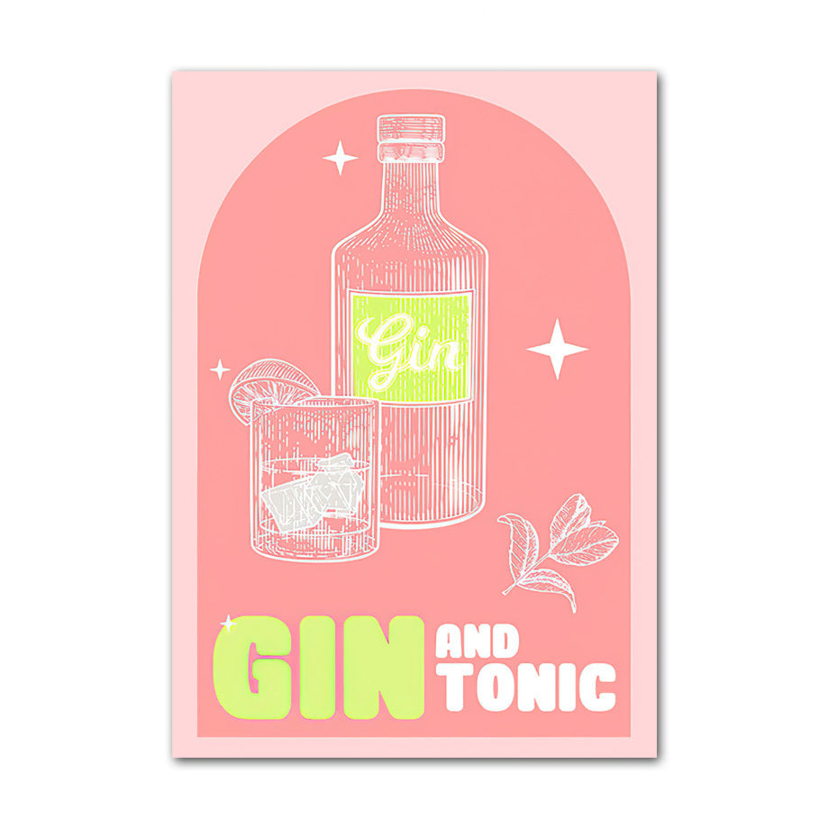 Bar Style Printed Drink Posters