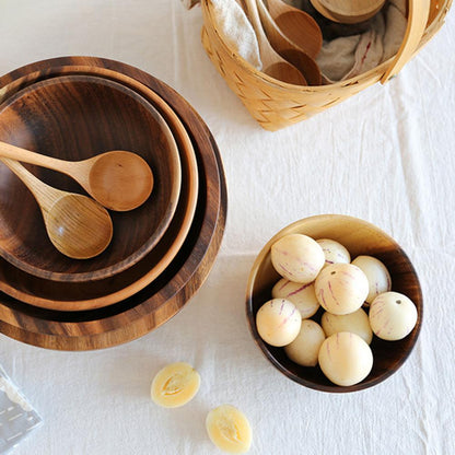 Natural Wood Carved Bowls