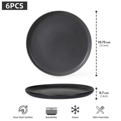 6-Piece Matte Ceramic Plate Set